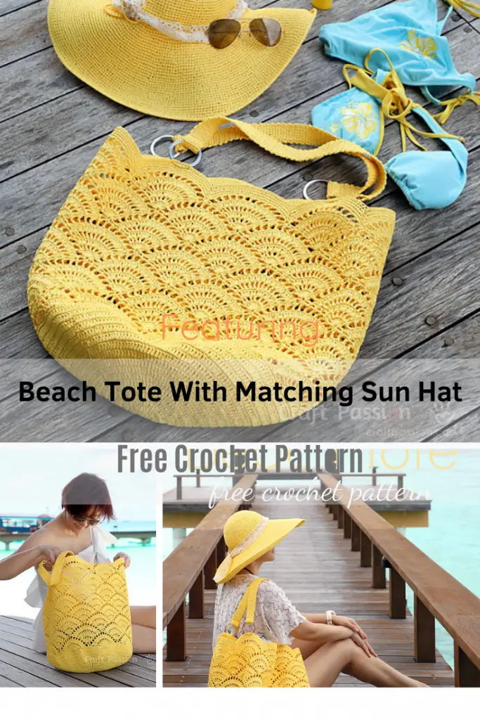 Awesome Crochet Beach Tote With Matching Sun Hat