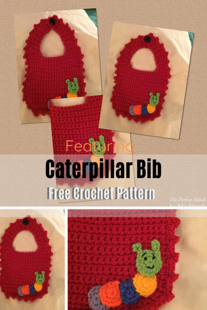 Super Cute And Easy Caterpillar Baby Bib Free Crochet Pattern