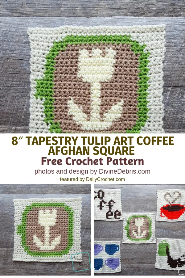 Tapestry Crochet Tulip Square To Bring Spring Fever Into Your Decor