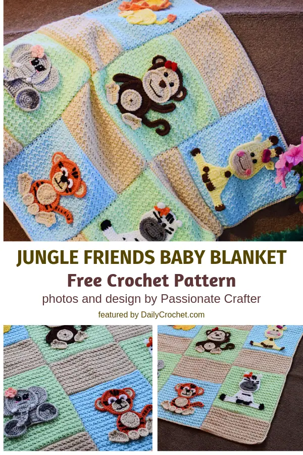 Jungle Buddies Baby Blanket Free Pattern To Make Your Baby's Bedtime Fun
