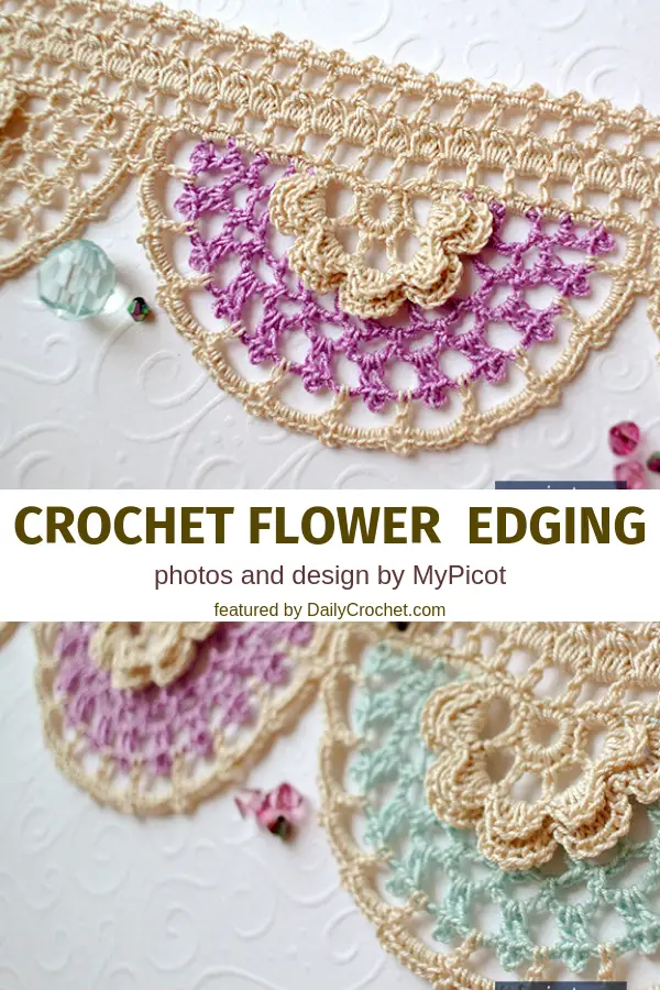 Free Crochet Flower Edging Pattern To Add The Finishing Touch To A Blanket