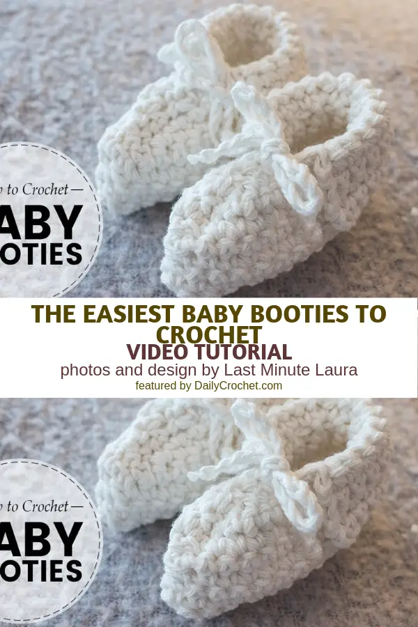 How To Crochet Newborn Baby Booties For Beginners [Video Tutorial]