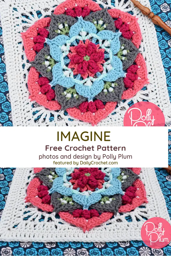 Beautiful 3D Flower Square Crochet Pattern