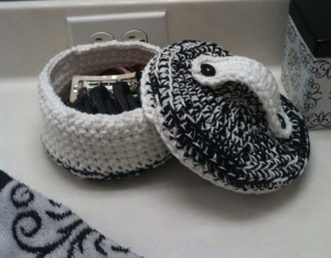 Crocheted Container With Lid-[Free Patterns] 15 Beautiful Crochet Spa Basket Patterns