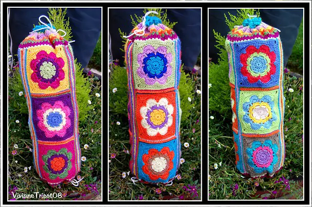 Flowers Granny Square Blanket Free Crochet Pattern