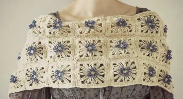 crochet loom flower scarf