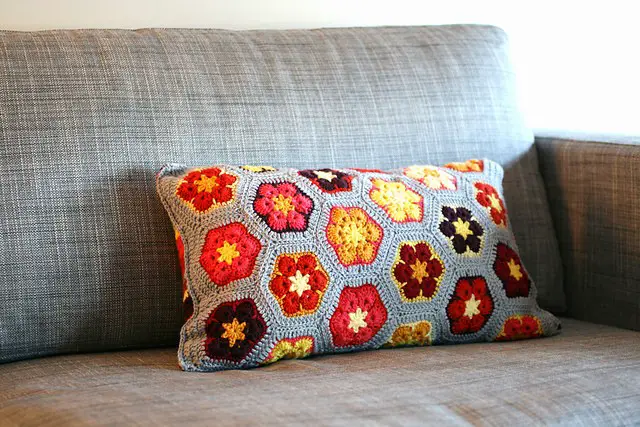 cushion african flowers