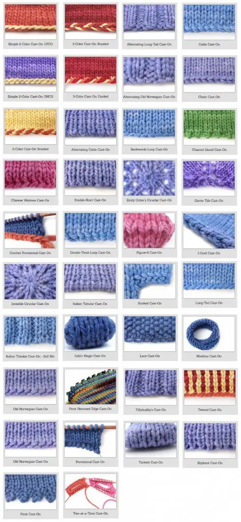 Knitting Stitches For Beginners- 38 Cast-on Stitches