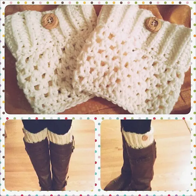 Crochet Boot Cuffs by Justine Vo