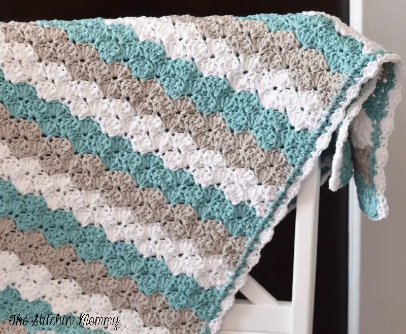 [Free Pattern] Simple But Elegant Shell Stitch Baby Blanket