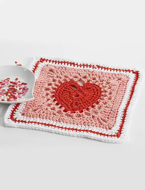 Heart Dishcloth Crochet Version