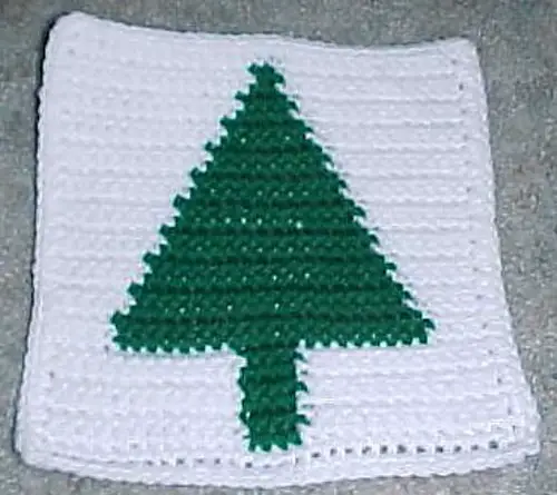 CHRISTMAS TREE AFGHAN SQUARE Crochet Pattern
