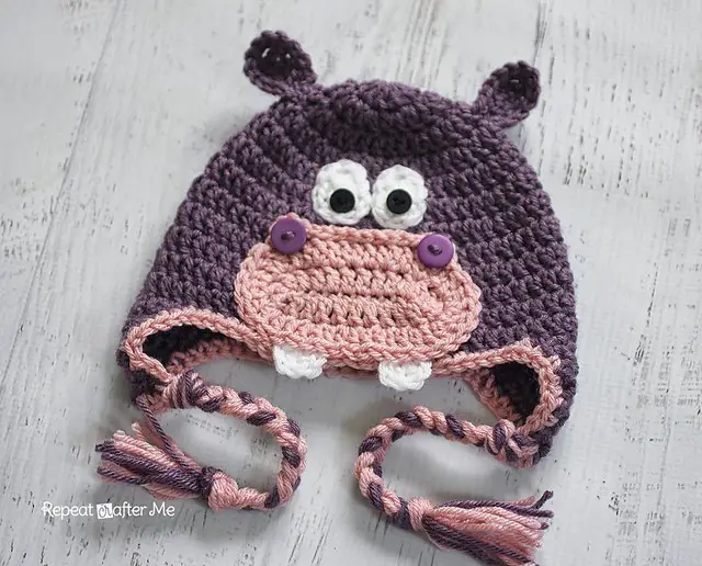 Crochet Hippo Hat by Sarah Zimmerman