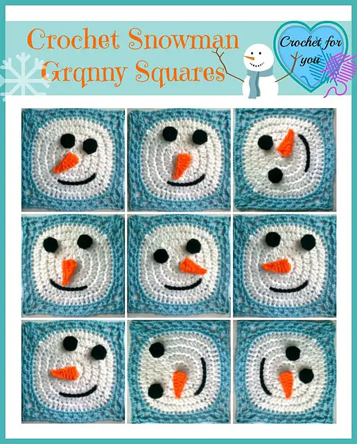 [Free Pattern] This Snowman Granny Square Is By Far The Cutest Idea For A Holiday Blanket
