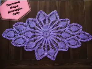How To Crochet Diamond Shape Pineapple Doily 