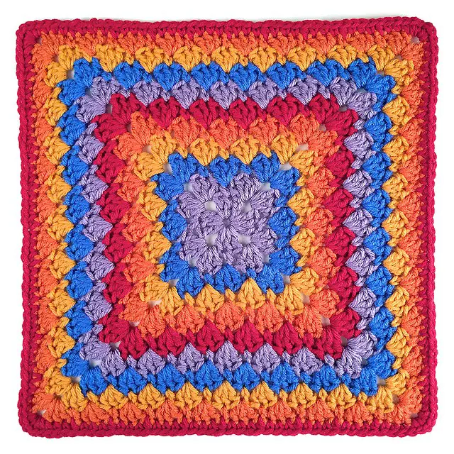 [Free Pattern] Beautiful And So Eye Catching Harlequin Shells Crochet Square