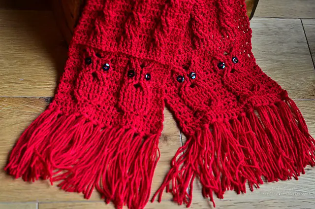 Owl Cabled Scarf by Aimee Cunningham