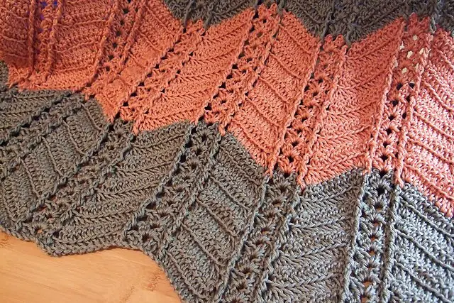 Shell and Post Stitch Ripple Afghan by Heather Tucker