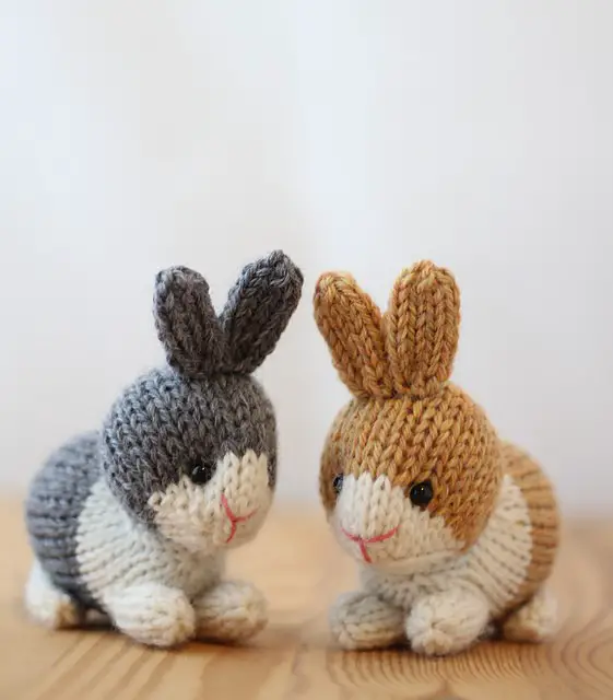 [Free Pattern Until 3/1/2016] Absolutely Darling Knitted Dutch Rabbits Every Little One Will Love