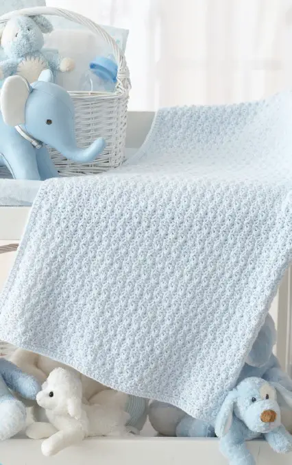Amazingly Beautiful And Easy To Make Textured Crochet Baby Blanket
