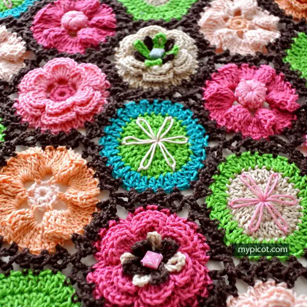 [Free Pattern] Stunning Crochet Flower Motifs For Blanket