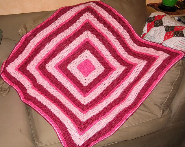 [Free Pattern] Luscious Pink Strawberry Ice Cream Baby Blanket -Perfect For Quick & Easy Crochet Projects