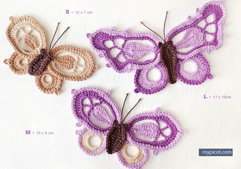 [Free Pattern] Learn How To Make Gorgeous Crochet Butterflies In Three Different Sizes