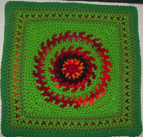 [Free Pattern] Gorgeous Fire In The Meadow 12 Inch Square