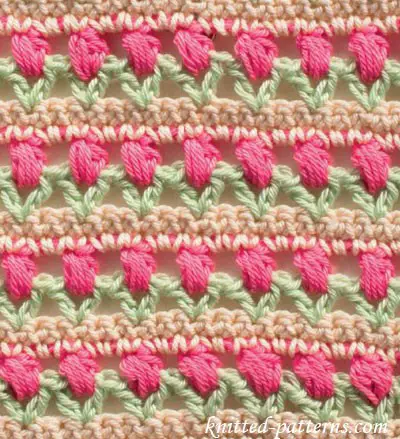 Learn A New Crochet Stitch: Tulips In A Row