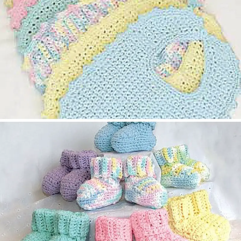 [Free Pattern] Easy-To-Crochet And So Adorable Baby Bibs And Booties