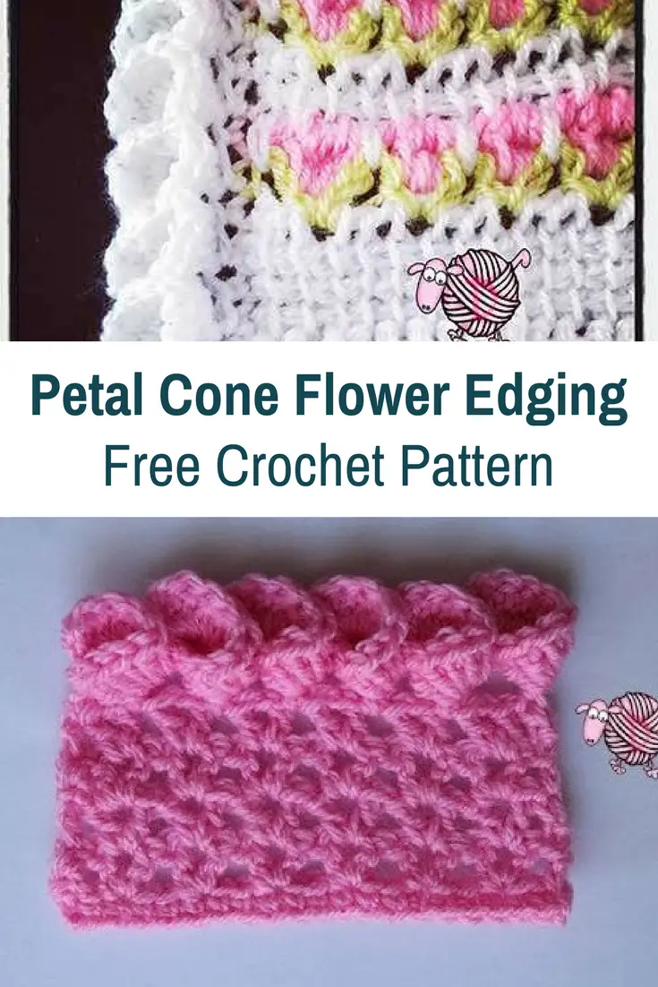 Petal Cone Flower Edging Free Crochet Pattern