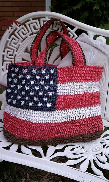 [Free Pattern Today Only] Gorgeous Patriotic Crochet Tote Bag