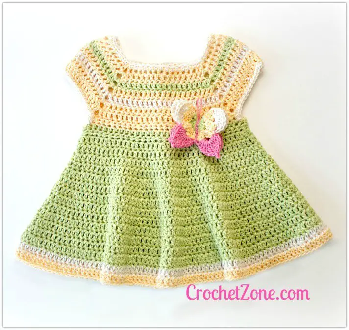 [Free Pattern] This Little Dress With The Butterfly Applique Is Just Darling!