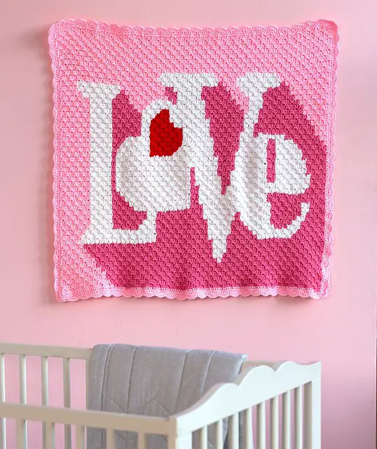 [Free Pattern] This Fabulous Graphic “LOVE” Throw Is Perfect For Expressing Your Love