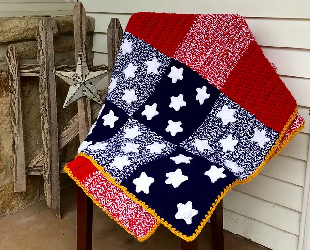 [Free Pattern] Brilliant Way To Crochet A Gorgeous Patchwork Spangled Banner Afghan 