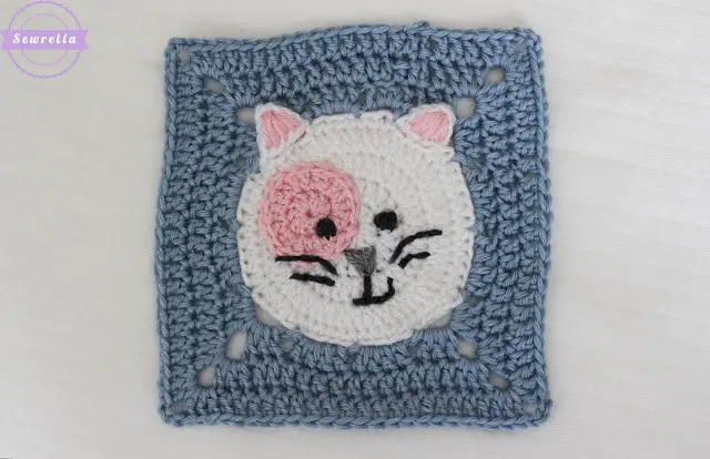 [Free Pattern] Whimsical Little Kitty Cat Square With Tons Of Personality