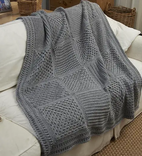 [Free Pattern] This Wonderful Checkerboard Throw Is Perfect For Those Who Like To Learn New Stitch Patterns