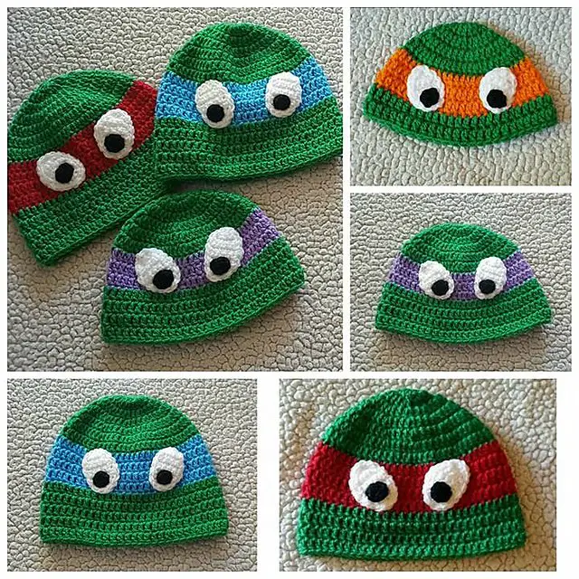 [Free Pattern] These Seamless Ninja Turtle Hats Will Make A Lot Of The Little Boys Very Happy