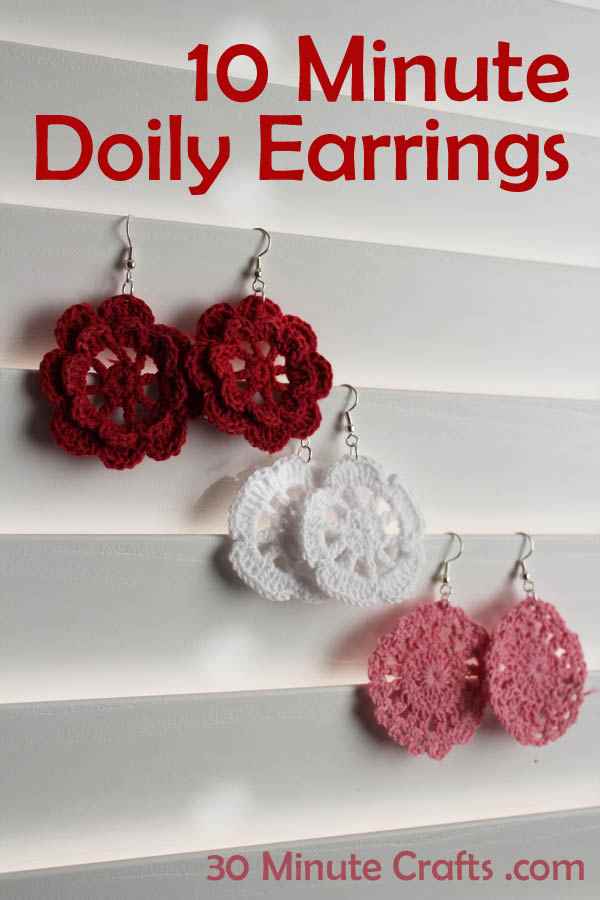 10 Minute Doily Earrings , 10+ Cute And Easy 10 Minute Crochet Projects [Free Patterns]