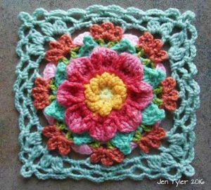 Add A Dash Of Color To Your Home Decor With This Amazing Vintage Looking Dahlia Afghan Block