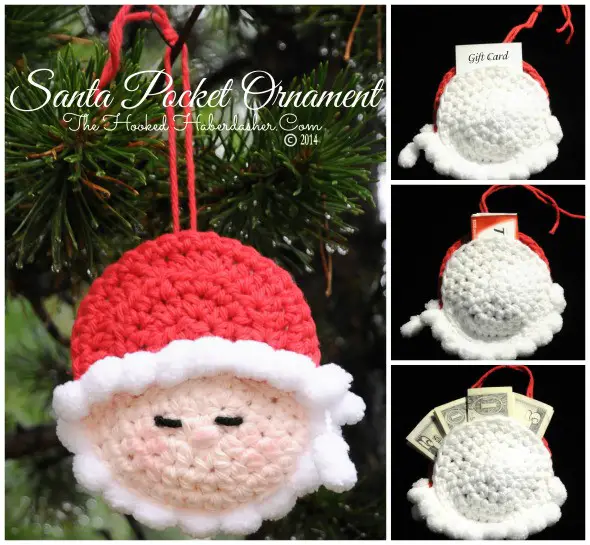 [Free Pattern] Santa's Pocket Christmastime Ornament Is Cute And Practical