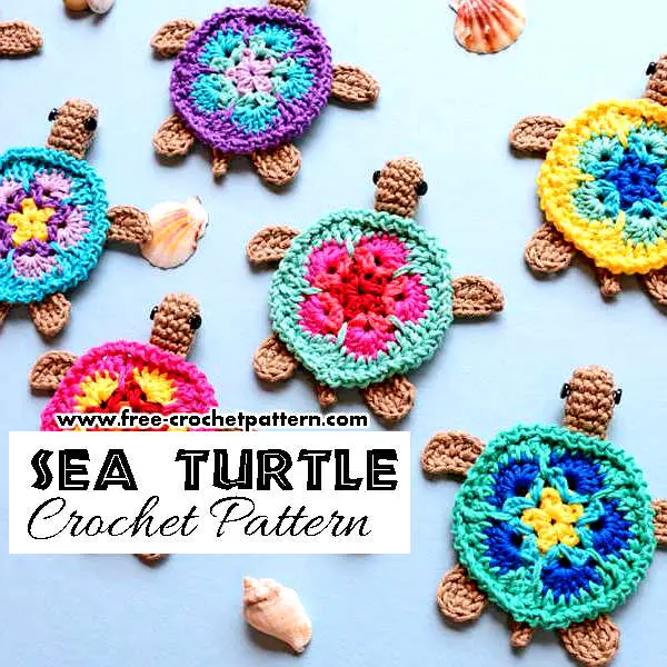 Adorable Crochet Sea Turtle Applique Pattern