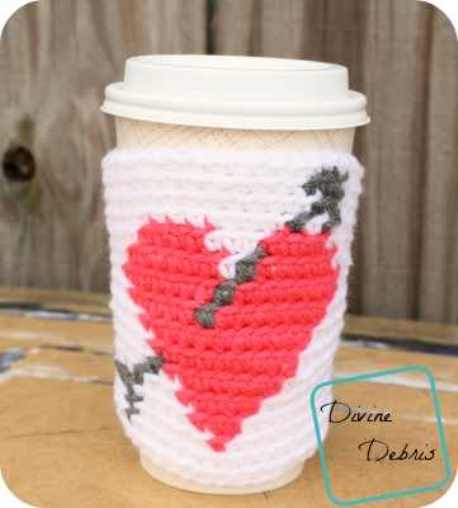 Get Ready For Valentine’s Day With This Unbelievably Quick And Cute Heart Mug Cozy Crochet Pattern