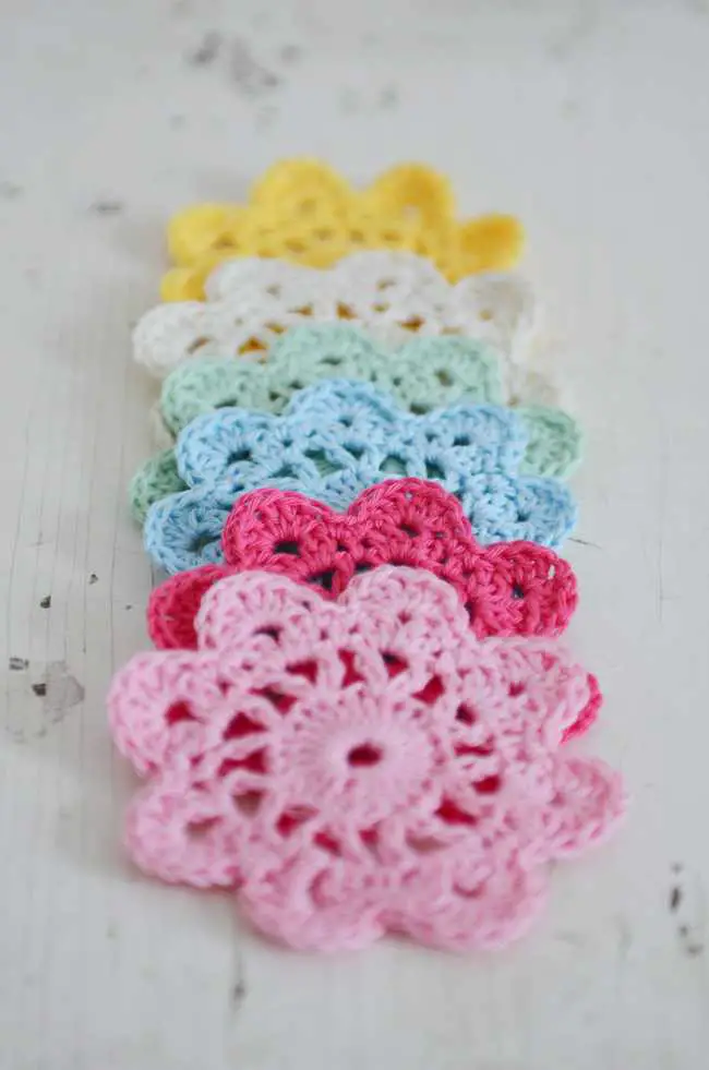 Quick And Fun Crochet Flower Coaster 
