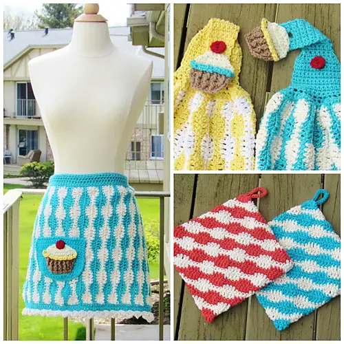 [Free Pattern] Feminine, Functional And Fashionably Fun Crochet Cupcake Apron 
