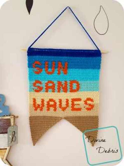 [Free Pattern] Sun, Sand, And Waves Wall Hanging Pattern Get Your Home In A Summer Mood