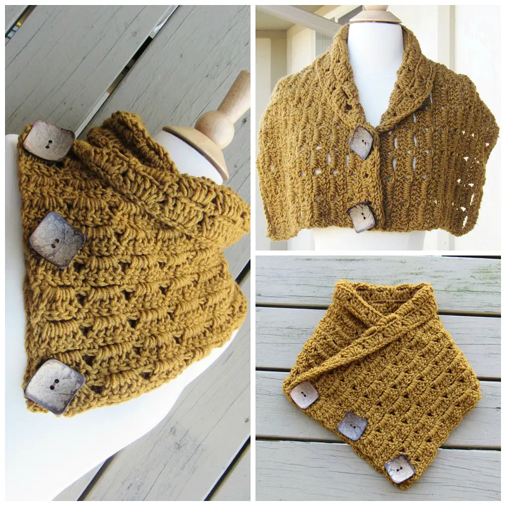 [Free Pattern] Endlessly Pretty Crochet Button Cowl