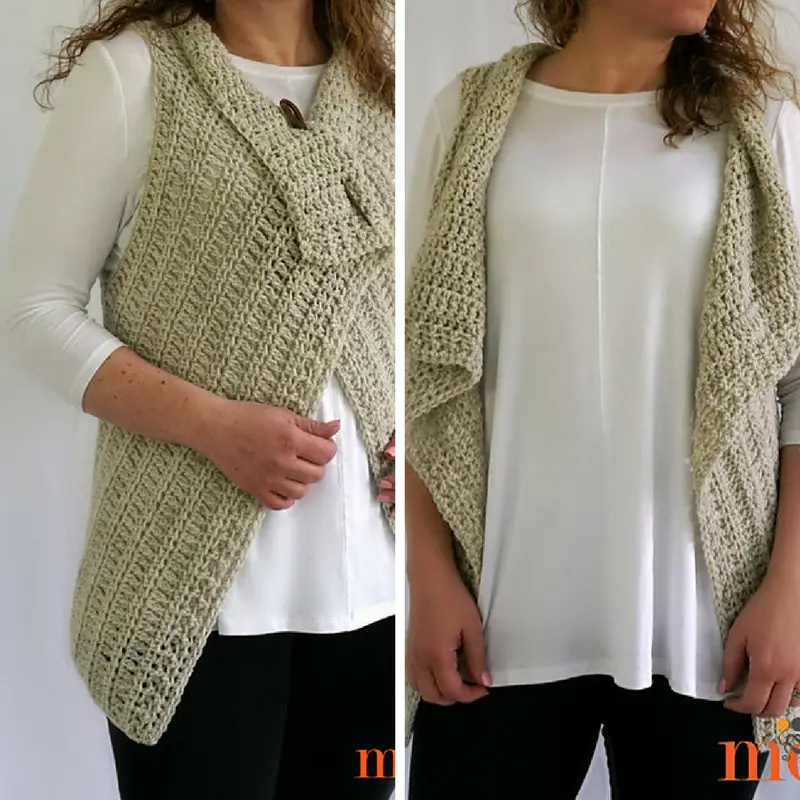 [Free Pattern] So Simple And Perfect Waterfall Vest In 4 Sizes
