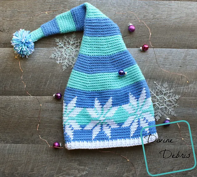 [Free Pattern] Warm And Festive Snowflake Stocking Hat