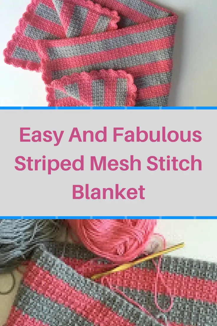 [Free Pattern] Easy And Fabulous Striped Mesh Stitch Blanket